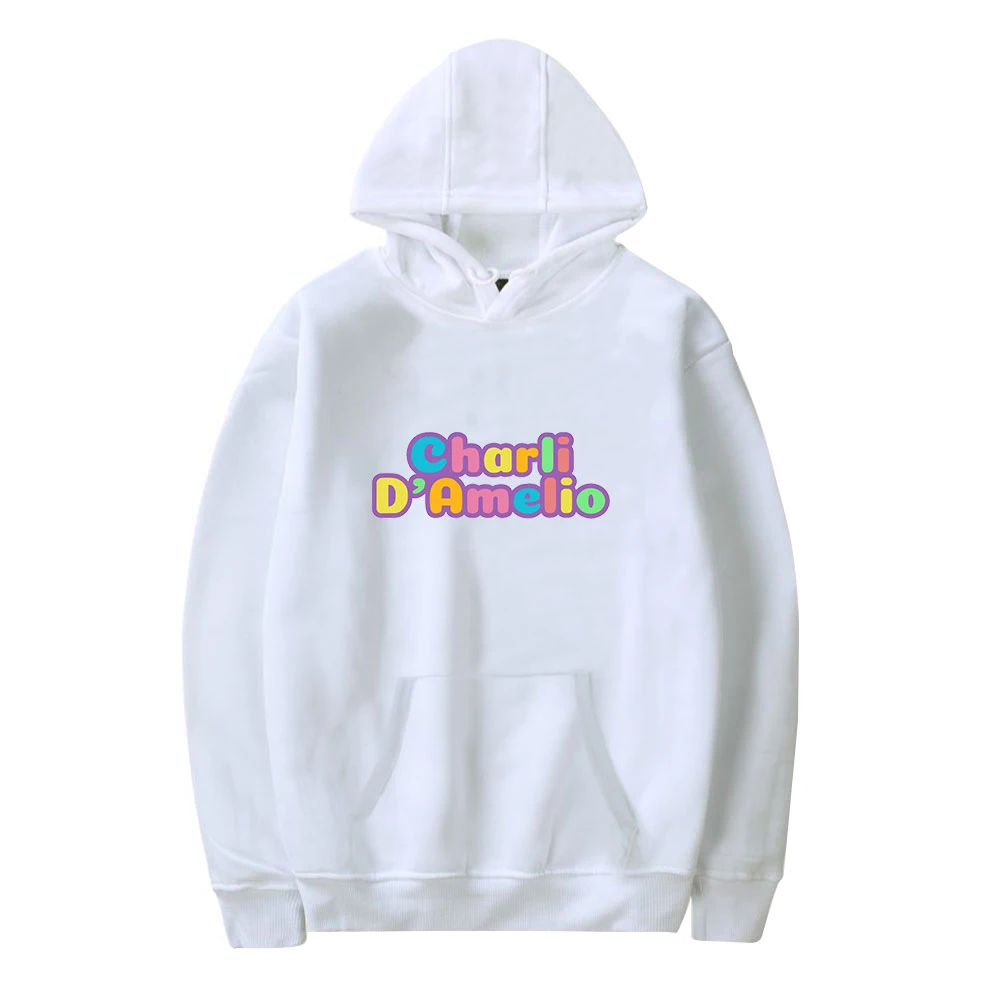 Charli Damelio 남녀공용 클래식 후드티, 오버사이즈 풀오버 운동복, 가을 겨울 스웻셔츠