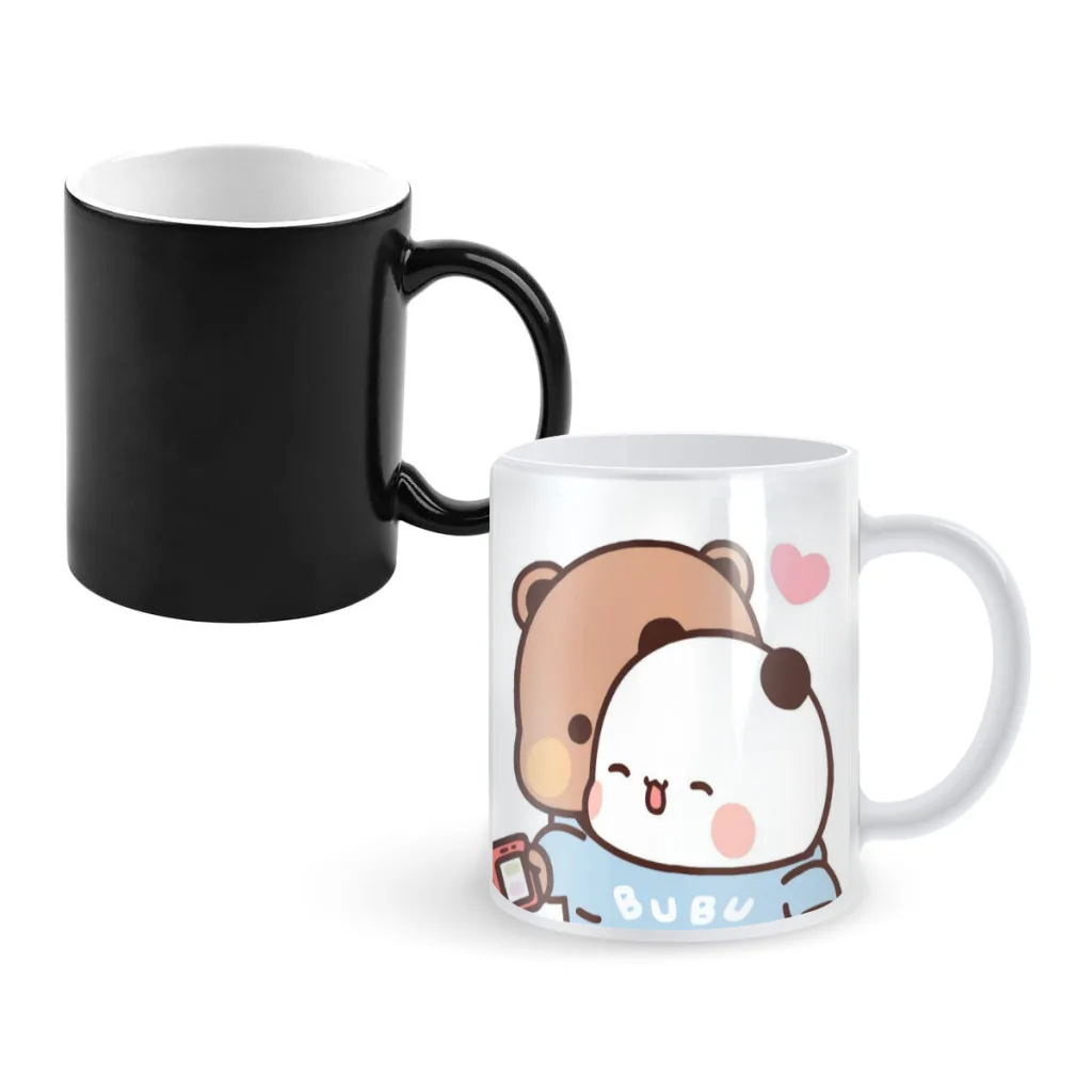 

Panda Bear Hug Bubu Dudu Ceramic Coffee Mugs Color Change Tea Cup Milk Cups Interesting Gifts