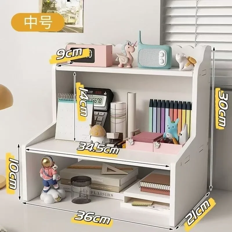36CM Ins Style Desktop Storage Rack Shelves Double-layer Storage Shelf Cosmetic Desk Organizer Office Desk Elevated