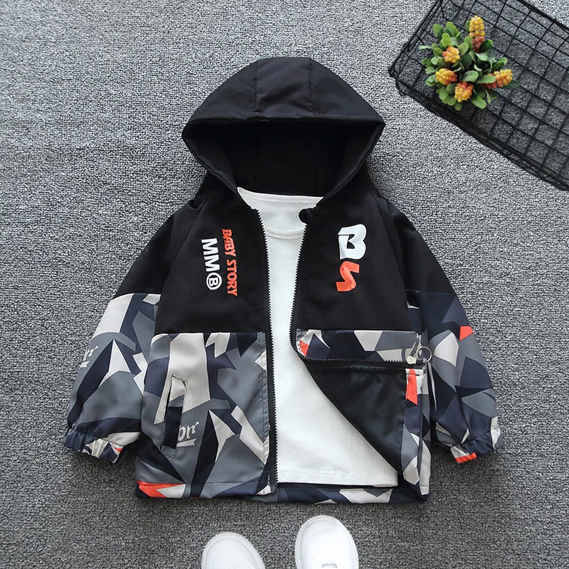 Children Hiking Jackets Windbreaker Hooded Coat Zipper Camping Warm Outerwear Boys Sports Outdoor Jackets Baseball Uniform Coats