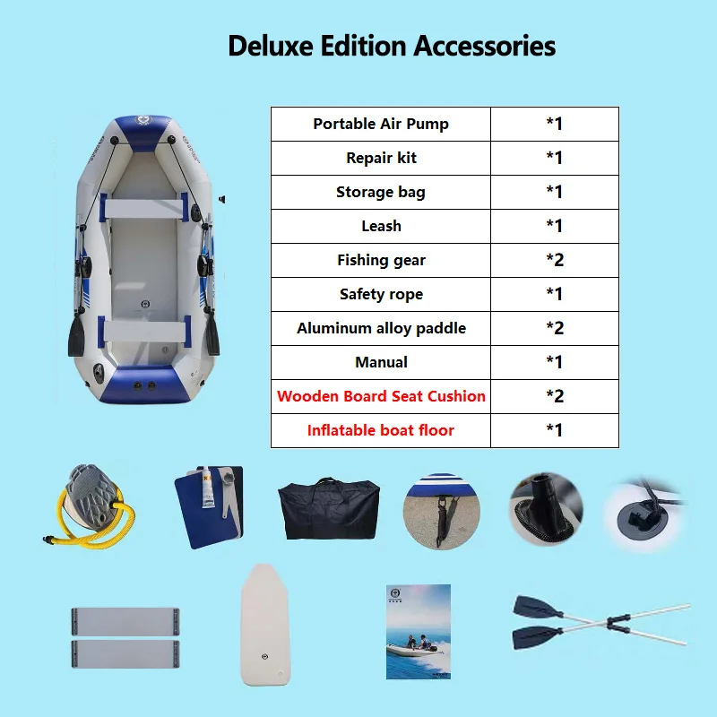 3 Layers Laminated Wear-Resistant Kayak Fishing Boats with Air Deck Set for Three Independent Air Chambers PVC Inflatable Boat