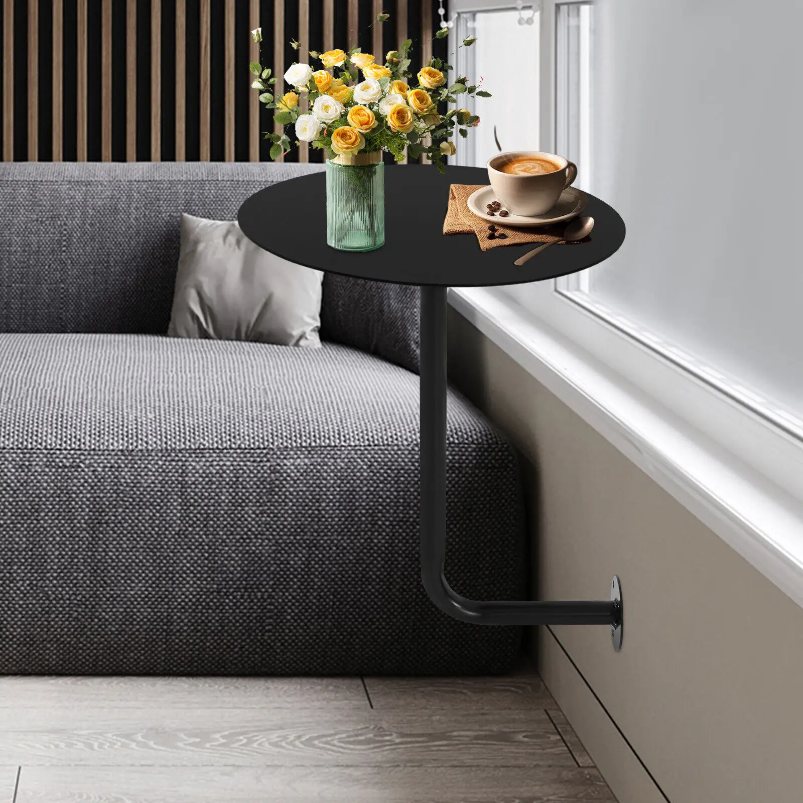 L-shaped Side Tables Sofa Side Cabinet Mobile Type Simple Coffee Table Storage Small-scale Household Light Luxury Bedside Table 3