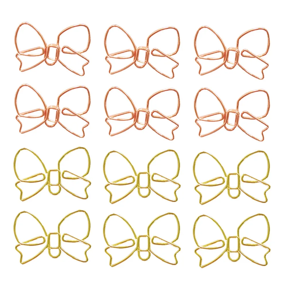 30Pcs 활 모양의 금속 종이 클램프 학교 사무실을위한 귀여운 북마크 클립 홈 스크랩북 저널링 장식 노트