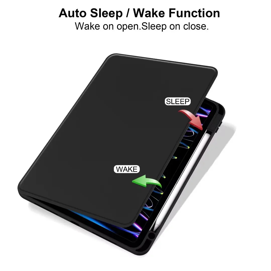 360-Degree Rotating Tablet Case with Pencil Holder