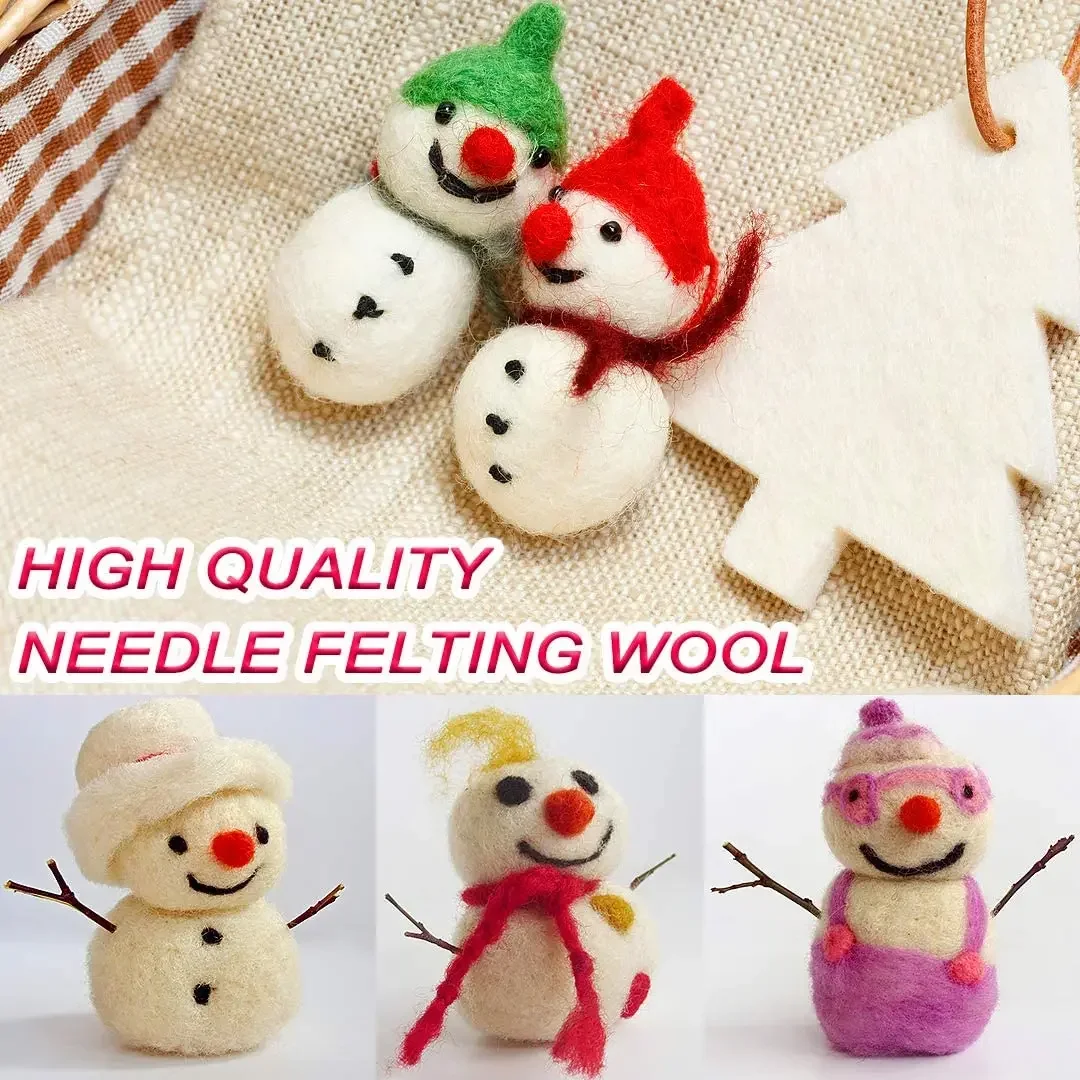 Needle Felt Kit 109PCS Set Wool Roving 36 Colors with Felt Tools and Storage Box for DIY Craft