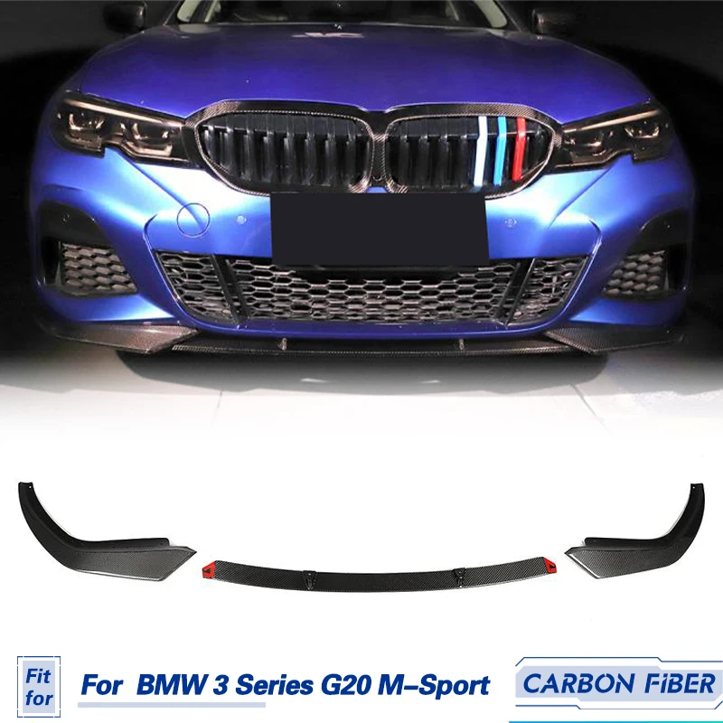 

Car Front Bumper Lip Spoiler Apron Carbon Fiber for BMW 3 Series G20 M-Sport 2019-2022 Racing Front Bumper Lip Chin Protector