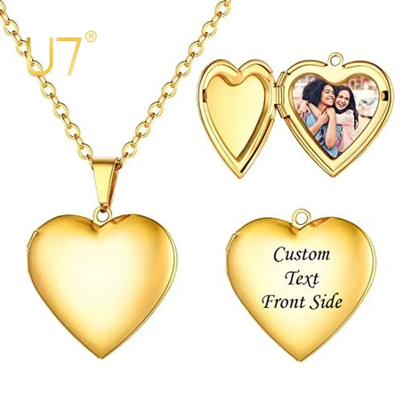 Heart Locket Necklace - U7 Love Heart Necklace Gifts Girls P318 Pendant  Women - Aliexpress