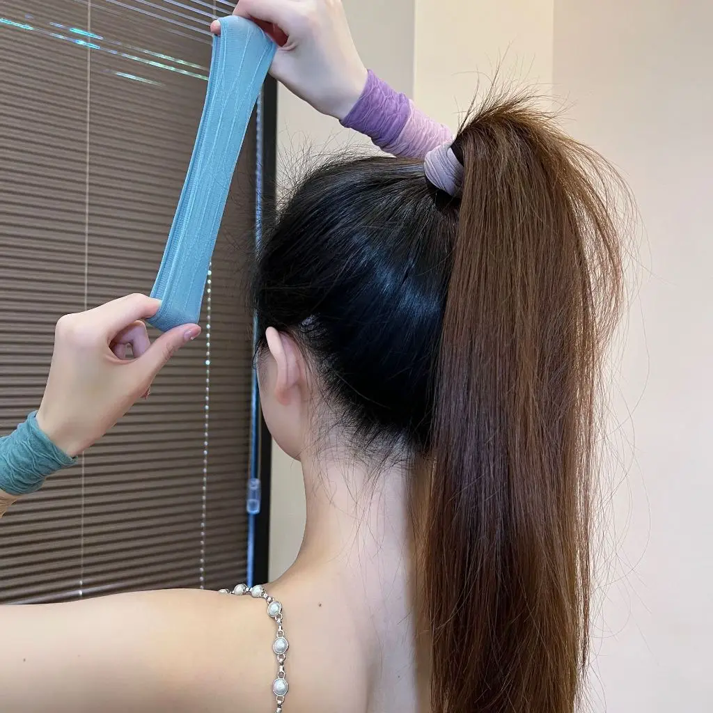 여성용 프린트 헤어밴드 헤어핀 10개, 소녀용 DIY 천 헤어 서클 번 메이커 포니테일 홀더 헤어밴드 컬러 헤어 액세서리