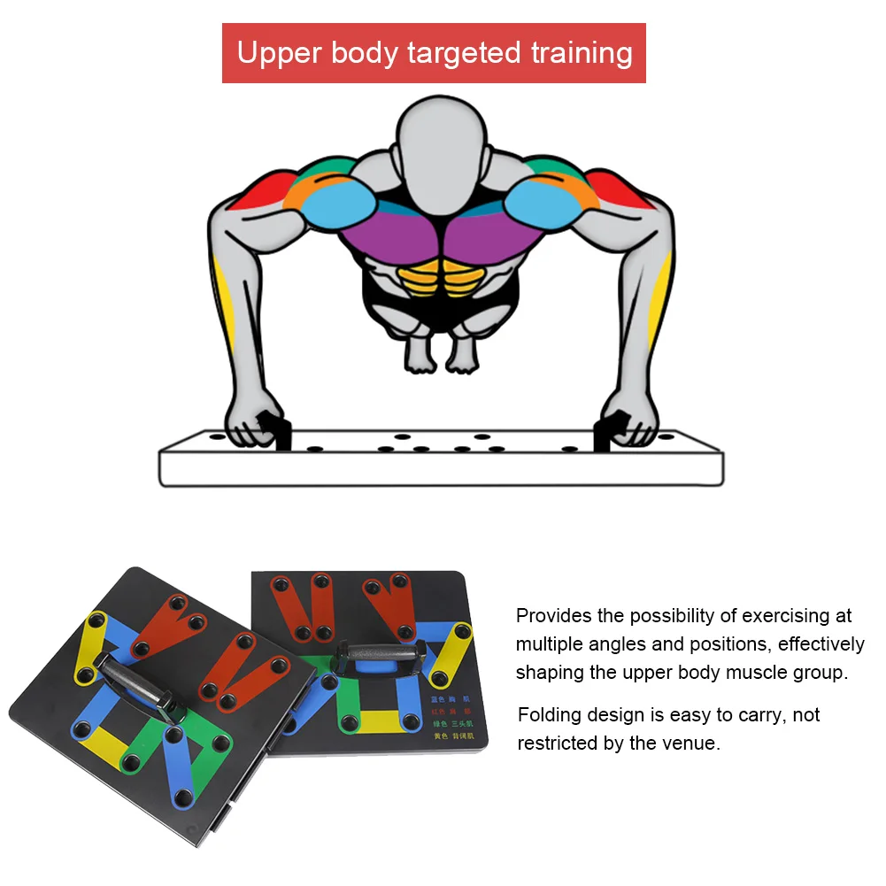 12-in-1 Push Up Board Training System, Portable Push Up Stands Pushup Equipment for Home Upper Body Fitness Training