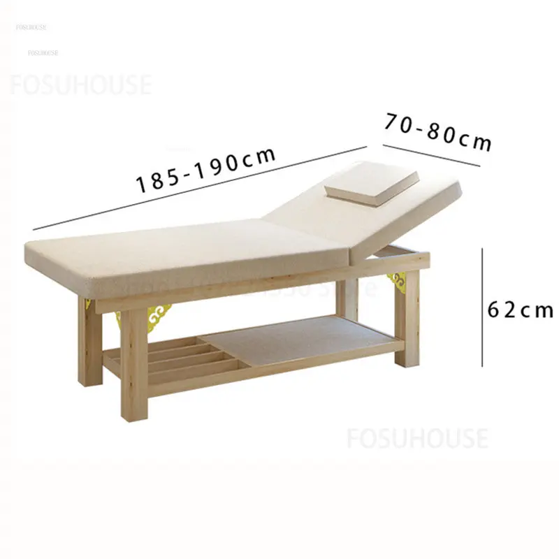 European Solid Wood Massage Tables Beauty Salon Special Multi-functional Moxibustion Therapy Bed with Hole Body Massage Beds C