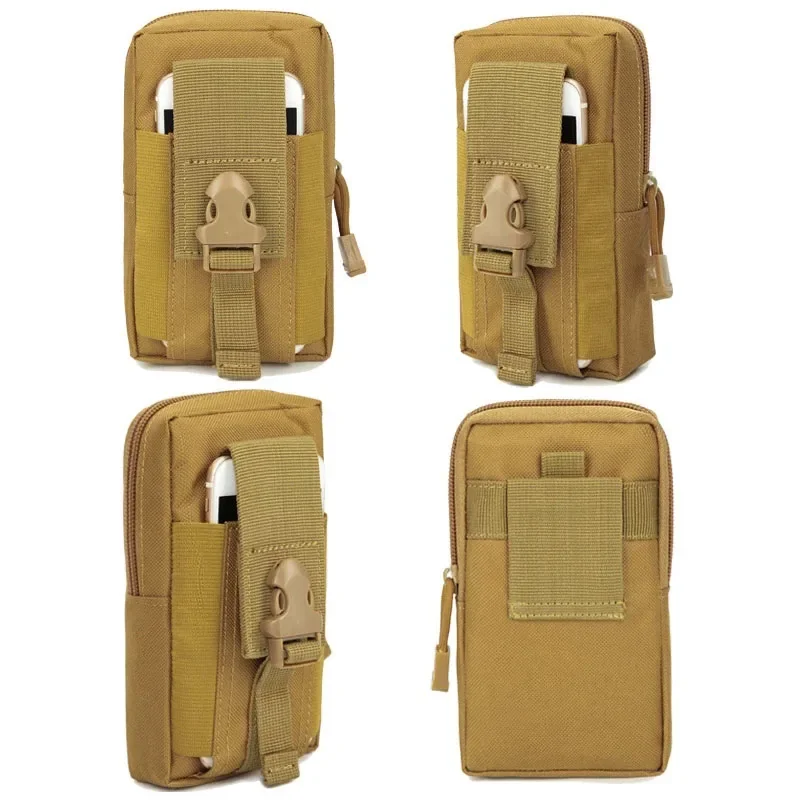 Men Tactical Molle Pouch Belt Waist Pack Bag Phone Pocket EDC Tools Fanny Pack Running Pouch Travel Camping Hunting Soft Back 2