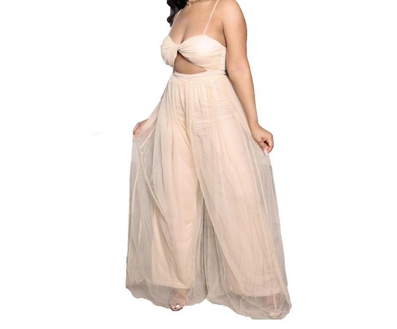 Summer Fashion New Women's Clothing Mesh Stitching Tube Top Hollow Out Navel Suspenders Sexy Jumpsuit Women Lady Party Rompers