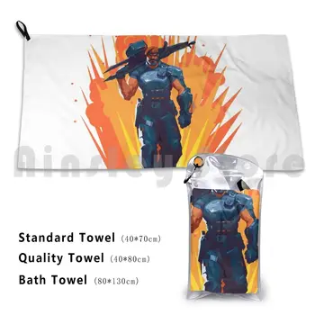 Brimstone Bath Towel Beach Cushion Brimstone Agent Valorant Anime Animation Manga Pop Art Games Video Games Riot
