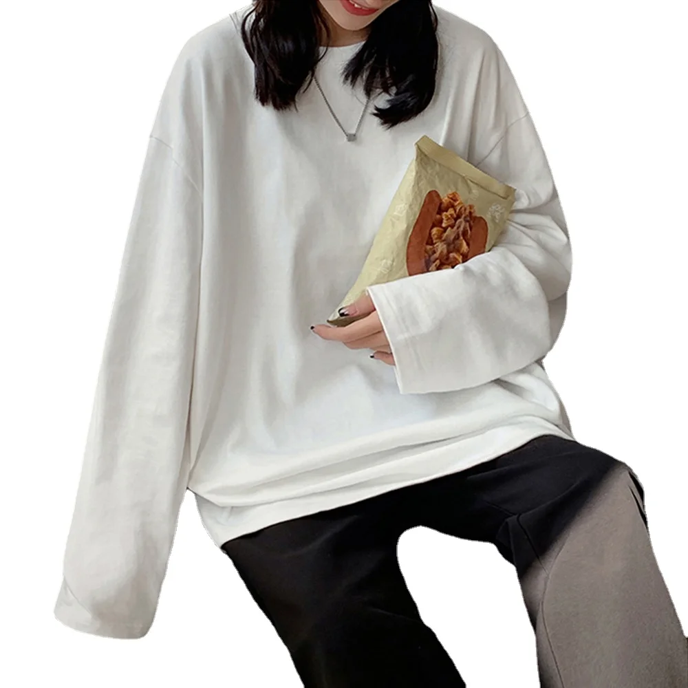 King Billion Women's Long Sleeve Cotton T-Shirt Oversize 6