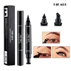 Double-ended Quick-drying Eyeliner Pen Triangular Stamp Brush 2 In 1 Waterproof Lasting Non-smudge Liquid Eyeliner Hot Cosmetic 1