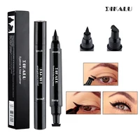 Double-ended Quick-drying Eyeliner Pen Triangular Stamp Brush 2 In 1 Waterproof Lasting Non-smudge Liquid Eyeliner Hot Cosmetic 1