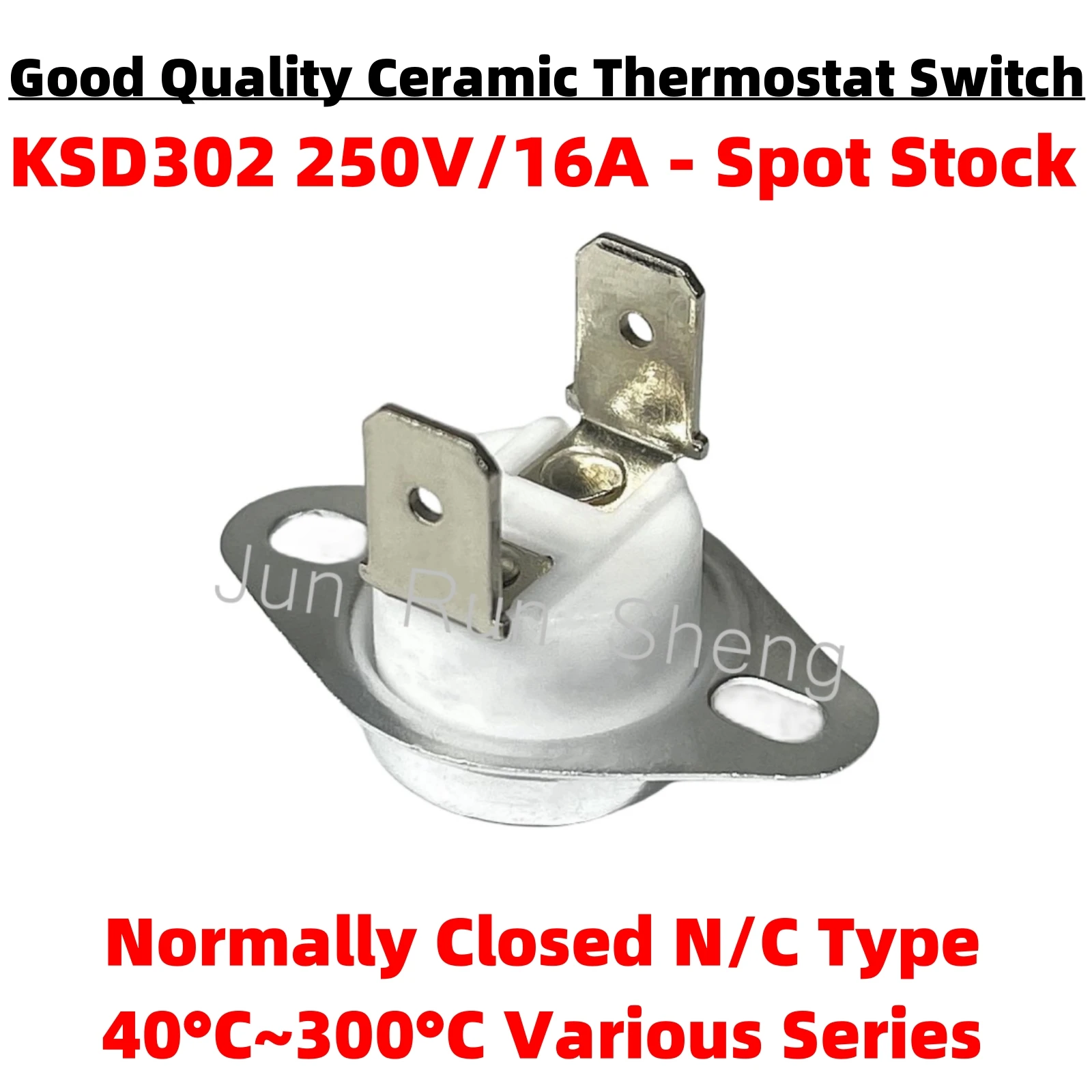 KSD302 KSD301 Ceramic Thermostat Switch 250V 16A Normally Closed N/C 40C~300C Fixed Ring Temperature Control Sensor ceramic thermostat switch
