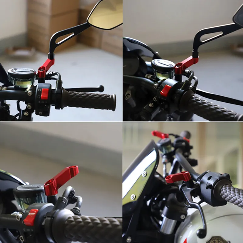 Motorcycle Rearview Mirror Extension Mount Bracket Holder Universal 8/10mm Motorbike Riser Mount Bracket Moto Extension motorcycle handle bar mirror