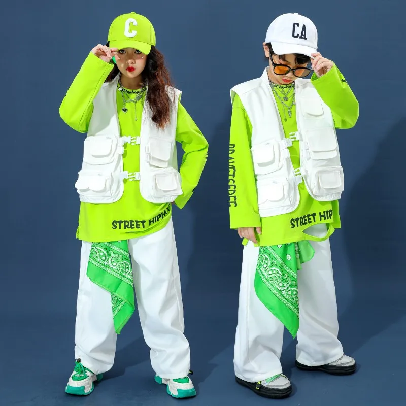 

Children's Hip-Hop Performance Clothes Boys Camouflage Vest Hip Hop Suit Girls Jazz Dance Show Festival Stage Costumes