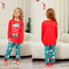 Fashion Cotton Family Matching Christmas Pajamas Santa Claus Father Mother Kids Baby Children's Letter Print T-shirt Pants Sets 5