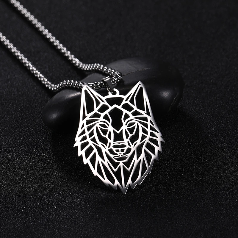 Collana Con Ciondolo Lupo Solitario In Acciaio Inossidabile - Gioiello Vintage Gotico Per Donne