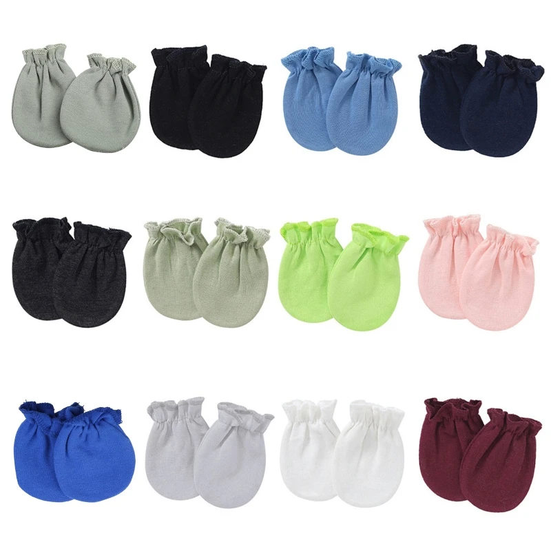 Infant Boy Girl Handguard Gloves Hand Socks Newborn PROTECTION Face Scratch Solid Color No Scratch Mitt