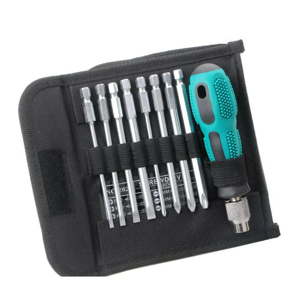 

9Pcs Screwdriver Bits Handle Set Magnetic Crosss Slotted Driver Head PH0-PH3 3-6mm For Multi Repairing Manual Tools Parts