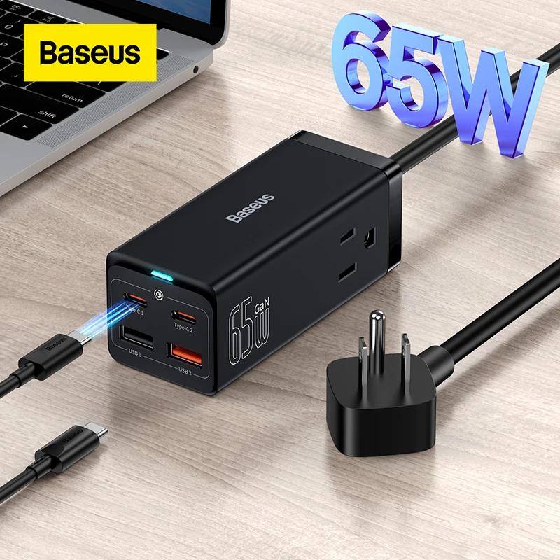 Настольное зарядное устройство Baseus GaN3 Pro 65 Вт сетевой фильтр зарядная станция с