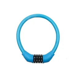 Enhanced Security 4-Digit Combination Bicycle Lock - Portable Anti-Theft Bike Safety Accessory (Blue)