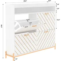 Shoe Cabinet for Entryway,Slim Hidden Shoe Cabinet Storage with 4 Flip Drawer,Large Shoe Rack Organizer Cabinet with Open Storag 2