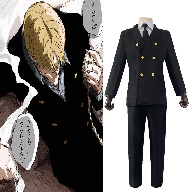 

Anime Piece Cook Sanji Vinsmoke Cosplay Costume Suits Men Halloween Carnival Outfits
