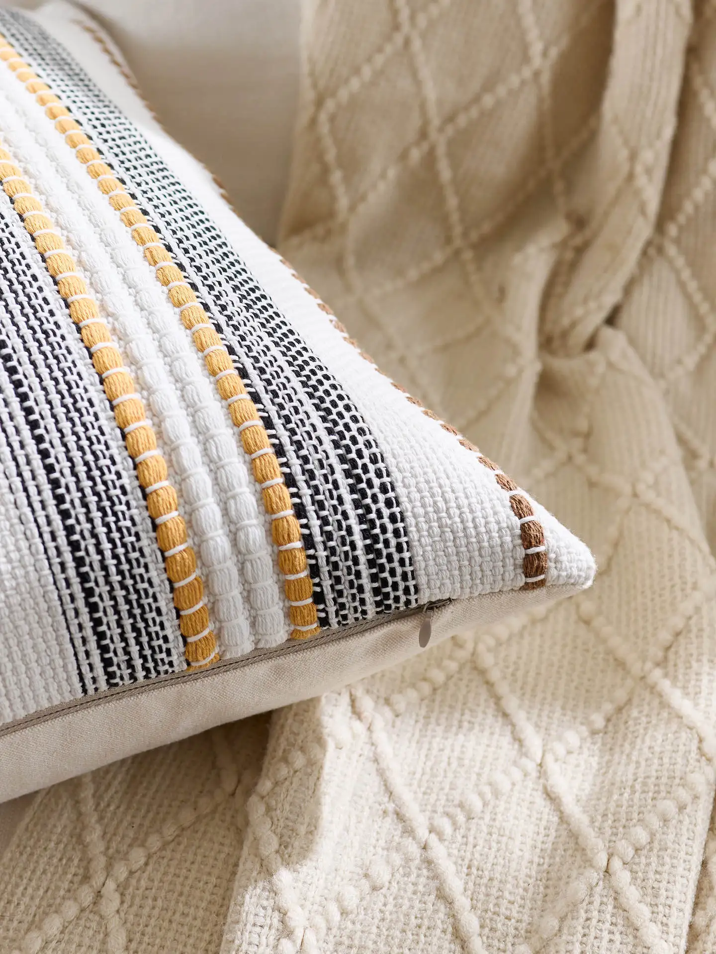 45x45cm Chenille Jacquard Kissenbezug Cojines Dekoration Hause Sofa Streifen Wurf Kissen Abdeckung Einfache Kopfteil Kissenbezüge – Detail 23