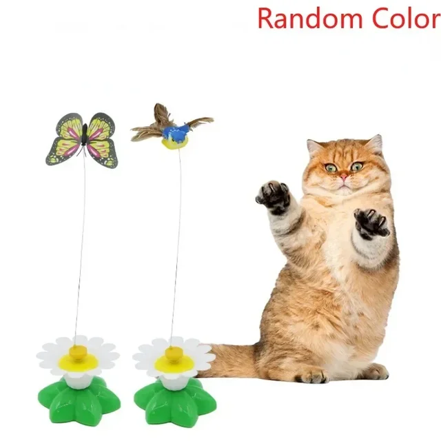 Rotating Electric Flying Butterfly Colorful Interactive Cat Dog Automatic Humming Bird Intelligence Training Rotating Funny Toys 4