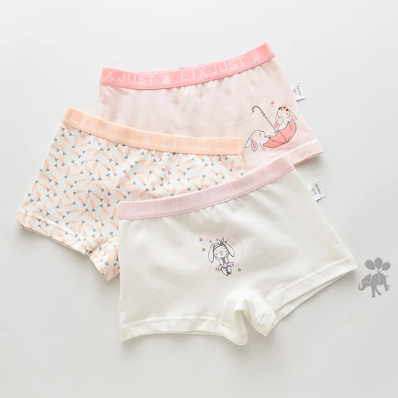 3 Pcs/lot Cotton Girls Underwear Casual Children's Breathable Panties  Flower Boxers for Toddler Kids Cartoon Shorts 4 8 12 Years