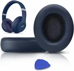 Premium Replacement Ear Pads Cushions with Protein Leather (Navy Blue)