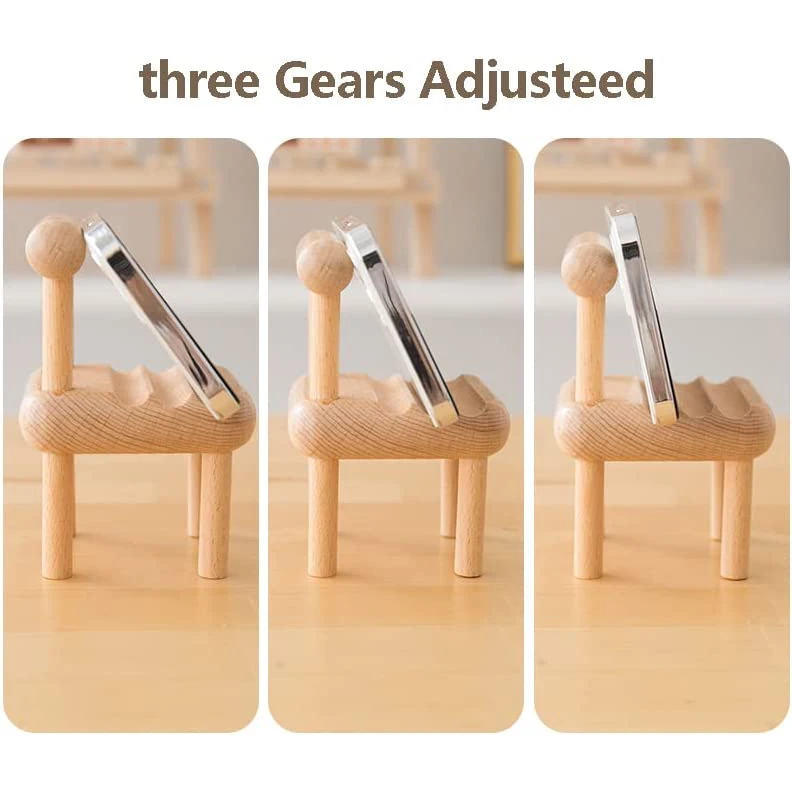 Cute Mini Chair Phone Holder, Card Display Wooden Stand for Desk,  Multi-Angle Universal Mobile Phone Stand for iPhone Samsung - AliExpress