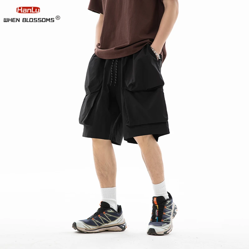 Hip Hop Trend Three Shorts  Large Pocket Cargo Shorts For Men's 2024 Summer New Outdoor Fashion Brand Loose Casual Shorts