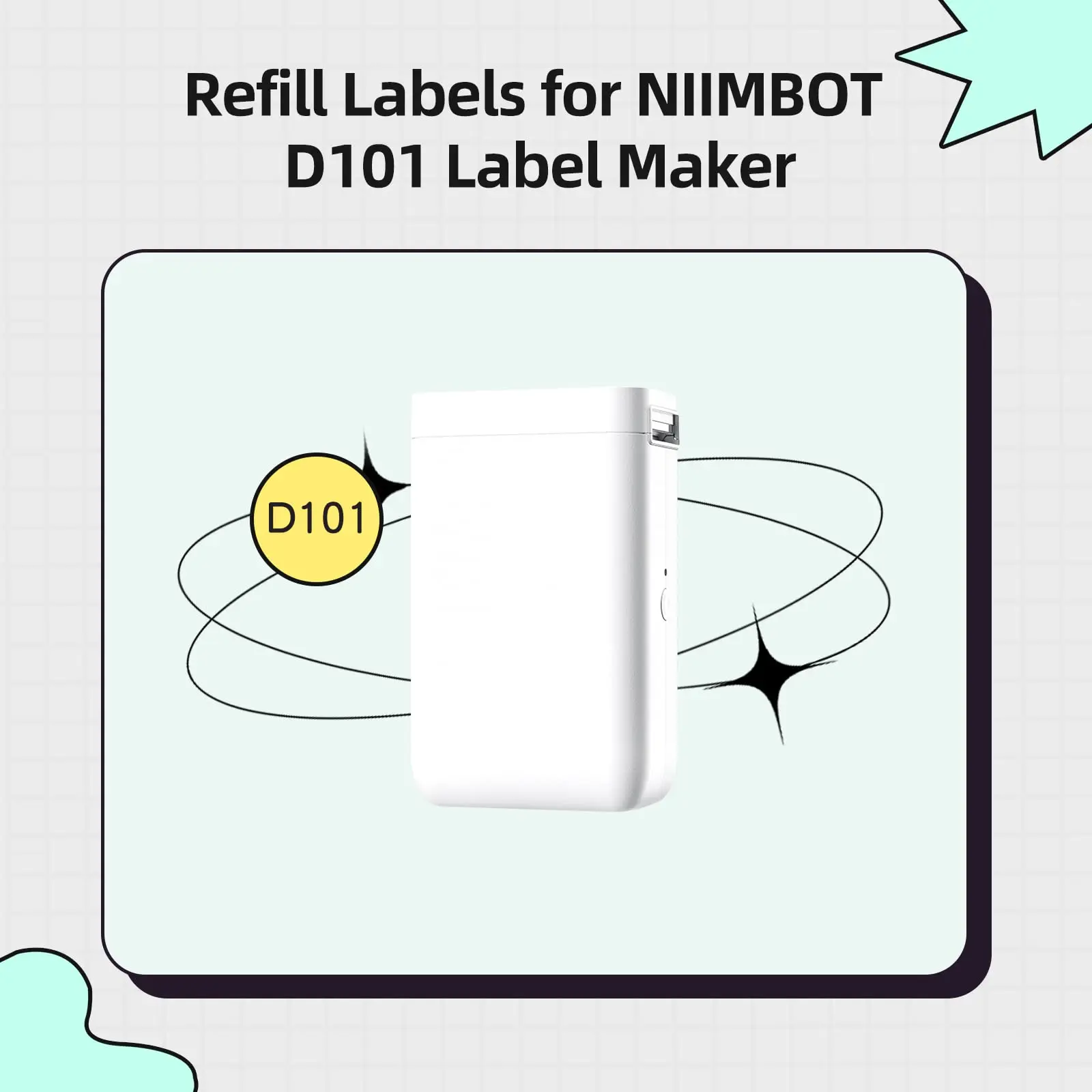 NIIMBOT-Autocollant en papier thermique pour étiqueteuse, bande d'étiquettes  blanches, grande taille, D101, 12mm, 15mm