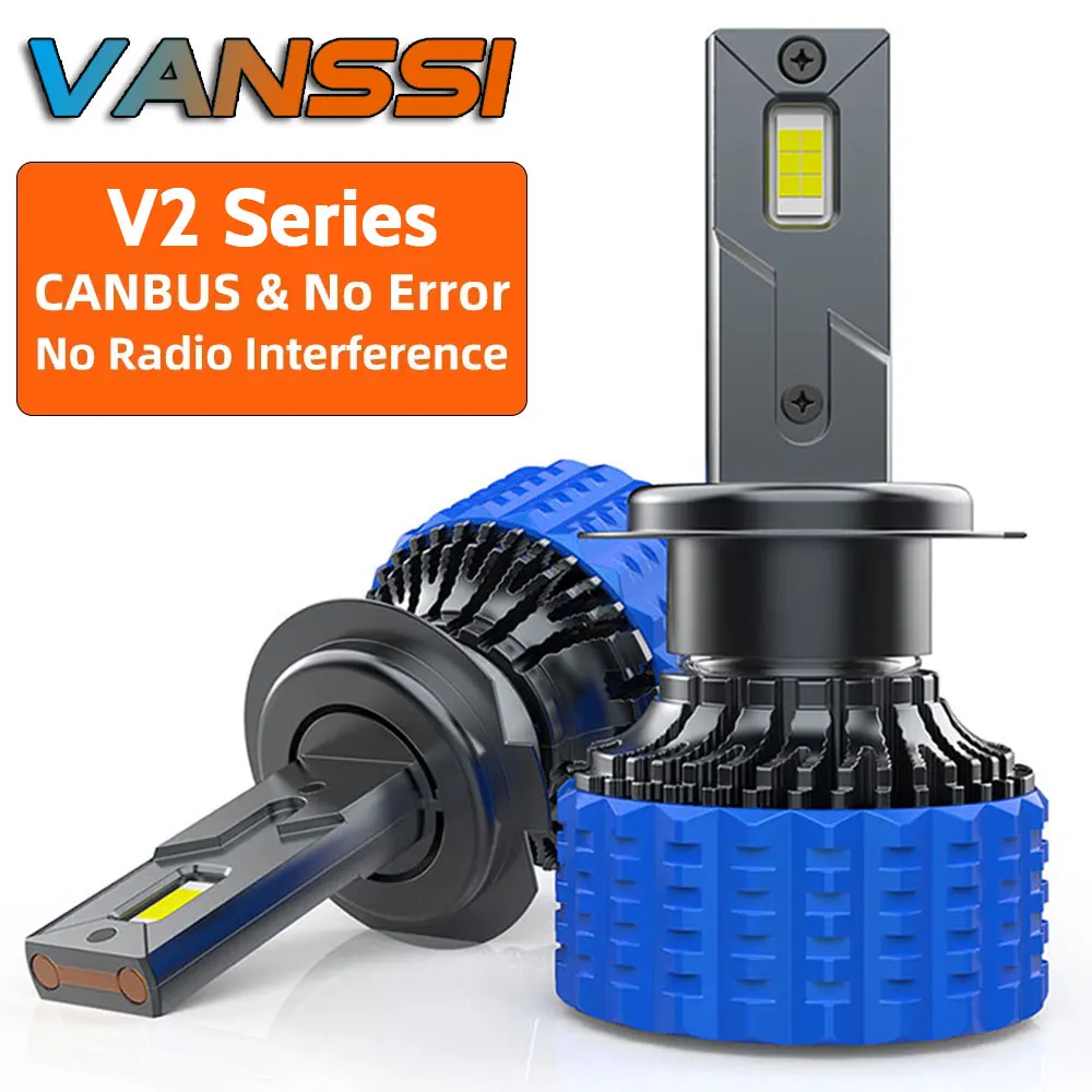 

VANSSI H7 LED Headlight Bulbs Canbus Conversion Kit Extremly Bright 130W 40000LM H4 H11 H8 HB3 9005 HB4 9006 H1,Replace Halogen