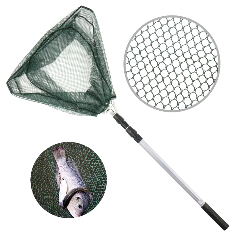 Fishing Net Fish Landing Net Foldable Collapsible Pole Handle