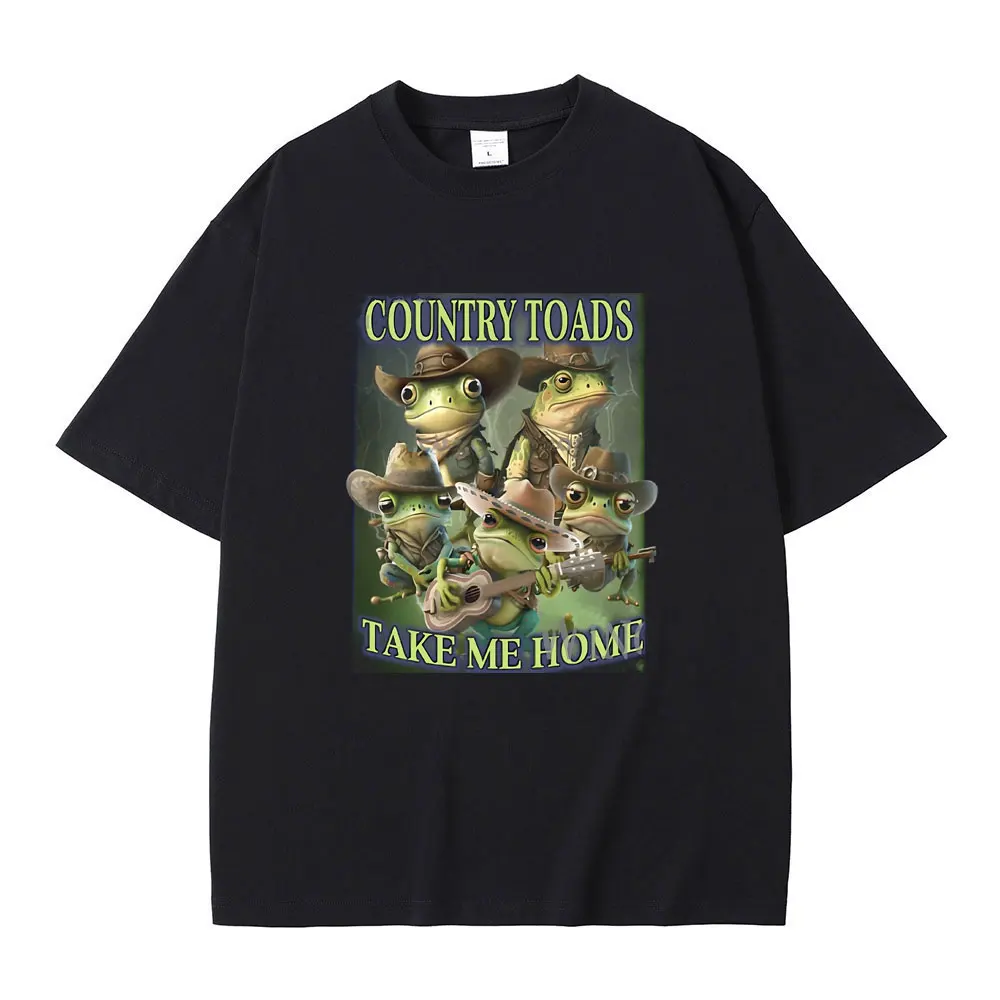 

Country Toads Take Me Home Vintage Graphic Tshirt Men Women Hip Hop Casual T Shirt Male Funny Oversized Tees Gothic Streetwear