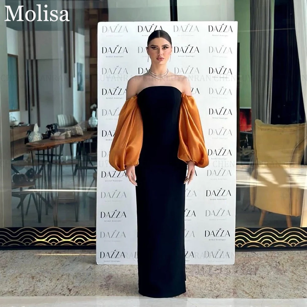 

MOLISA Simple Black Saudi Arabia Formal Occasion Dress 2024 Strapless Prom Dress Floor-Length Party Evening Gown فساتين الحفلات