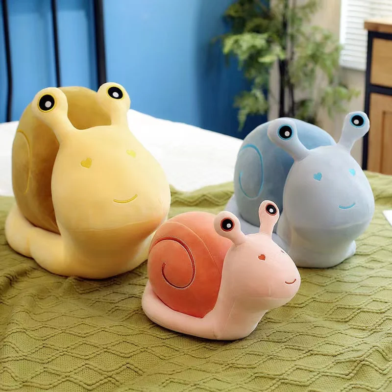 65CM Cartoon Snails Plush Toys Lovely Animal Pillow Stuffed Soft Kawaii Snail Dolls Sofa Cushion Cute Birthday Gift for Girls