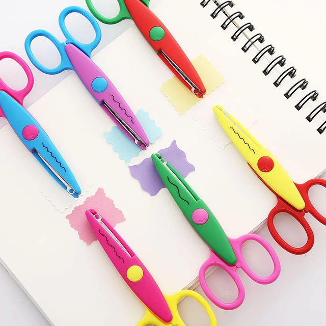 Blue Cute Safety Scissors With Protective Cover Kids Paper Craft Scissors  Card Photo Handmade Tools DIY School Office Supplies - AliExpress