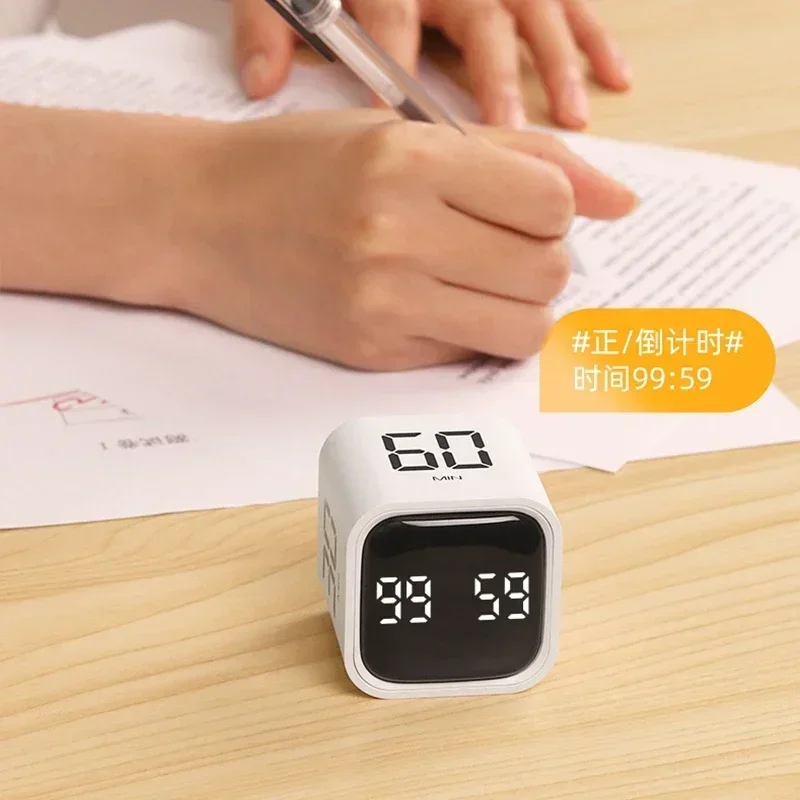 Productivity Cube Timer Gravity Sensor Flipping LED Display 4 Preset Time Dual Modes Countdown Cooking Study Mini Digital Timer digital timer visual timer