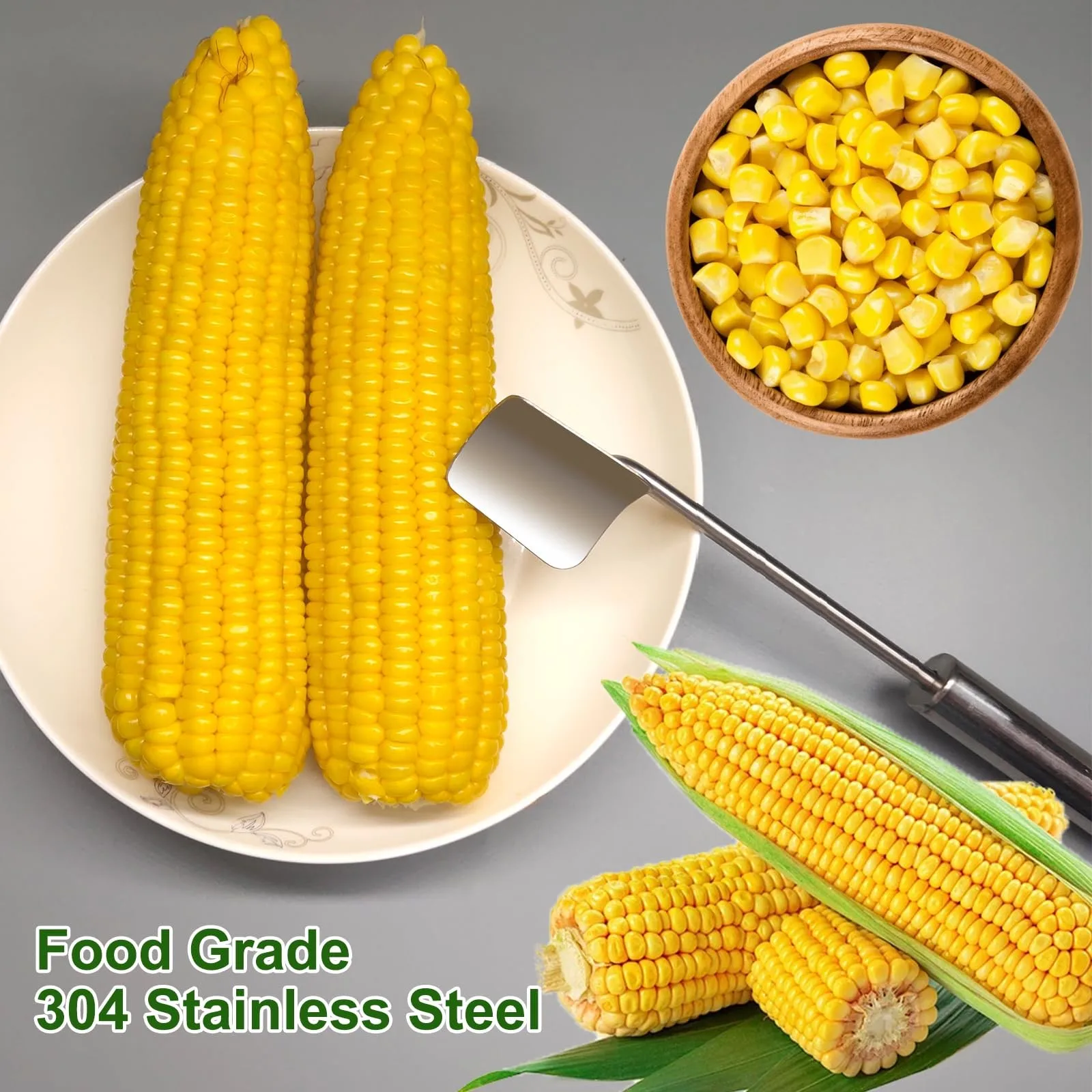 Stainless Steel Corn Cob Peeling Machine Separate & Enjoy Fresh Corn with Minimal Effort Fast Peeler Handle Stripper