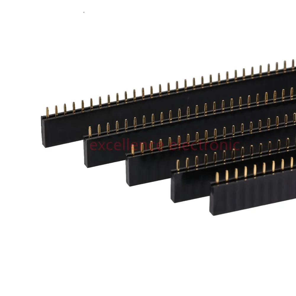 Pin Header PCB Connector 155pcs/Box 2.54mm Single Row Pin Socket Female Header Connector 2/3/4/5/6/7/8/9/10/12/20/40pin PCB Board Combination Kit
