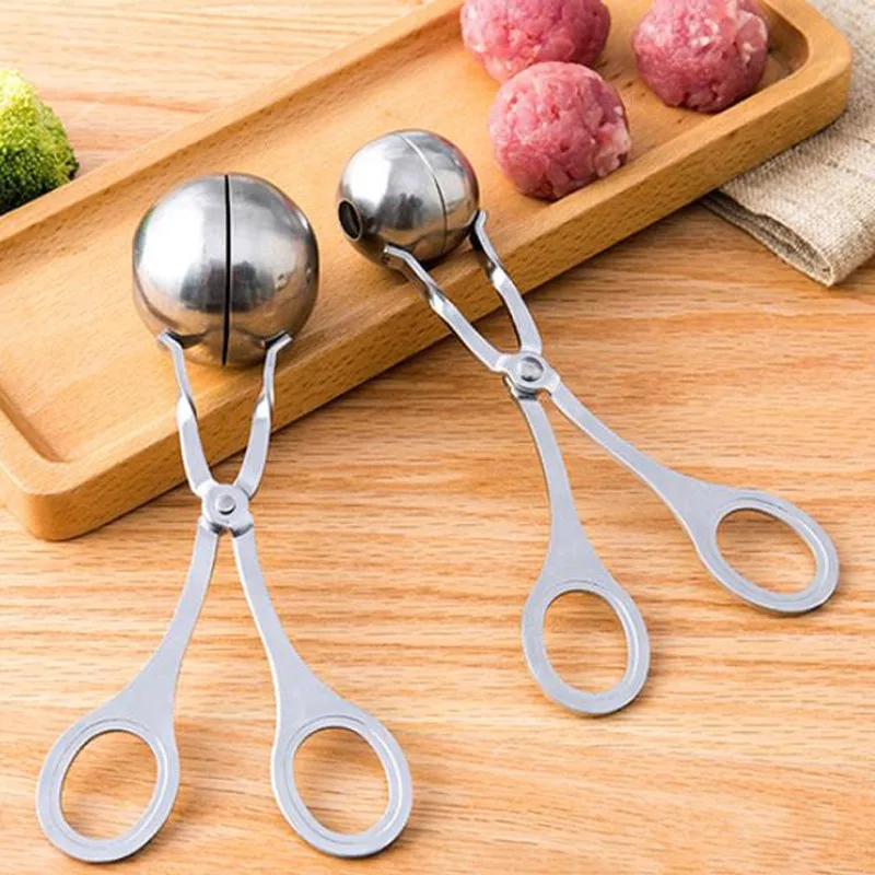 Stainless Steel Meatball Maker Spoon Kitchen Tools Shrimp Balls Mold Digging Ball Spoon DIY Meat Snack Foods Fish Balls Tools
