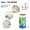 2 Pcs Fish Tank Terrarium Plants Florarium Glass Base Wood Dome for Flower Pots Vase 6