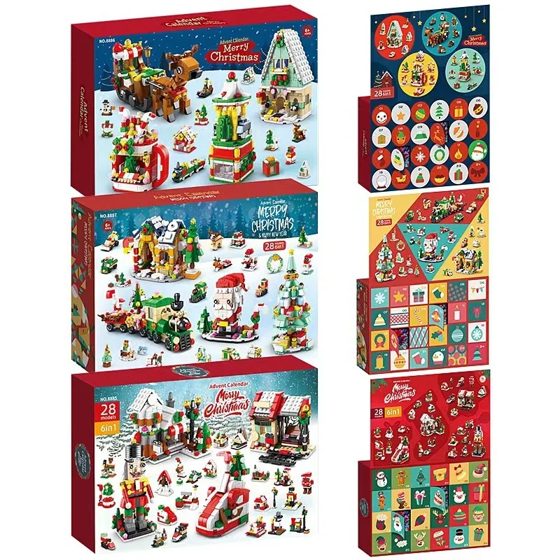 Advent Calendar Christmas Tree Building Toys Christmas Countdown Calendar Building Blocks Kids New Year Gifts Boys Girls